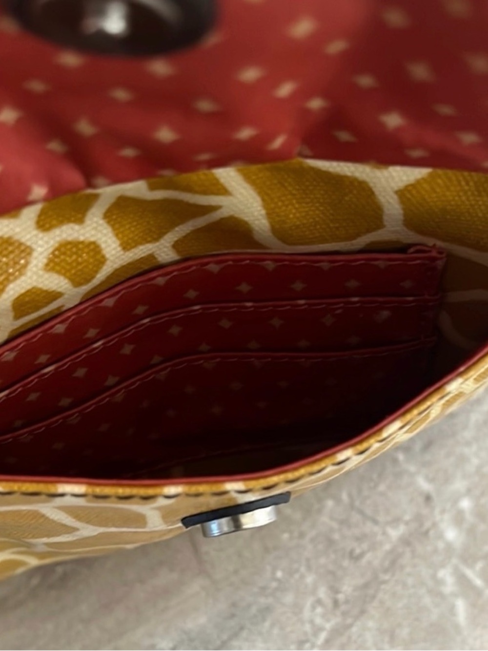 Fossil Mustard Yellow Giraffe-Print Crossbody with Brown Strap - Picture 7 of 7